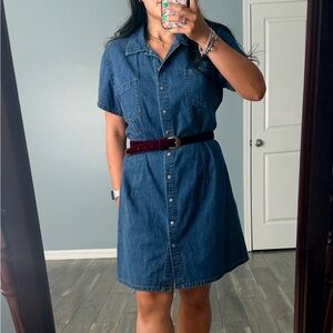 Faded Glory Denim snap Button Shirt Dress sz XL